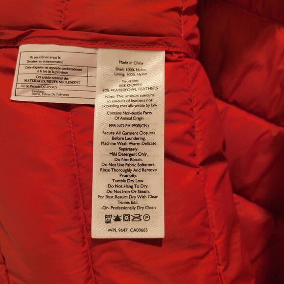 EDDIE BAUER ORANGE DOWN FEATHER PUFFER VEST - Picture 13 of 13